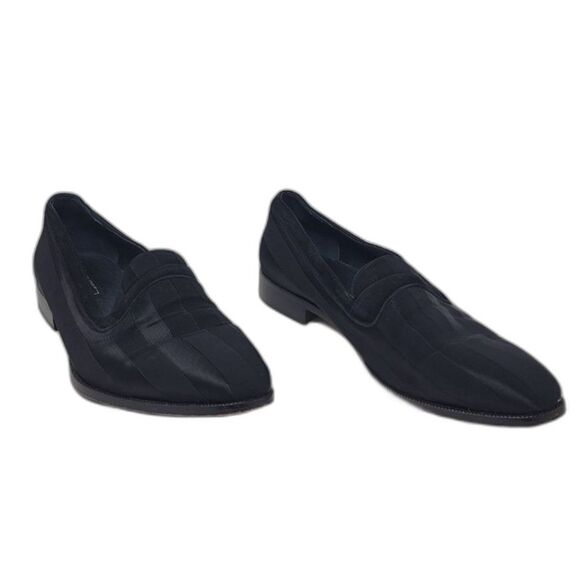 Emilio Franco Black Striped Slip On Loafers - Picture 4 of 6